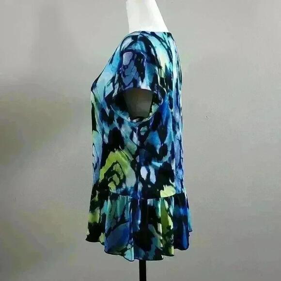 Bali Pendulum Short Sleeve Blouse Blue Green Black Us Xl - Picture 7 of 10